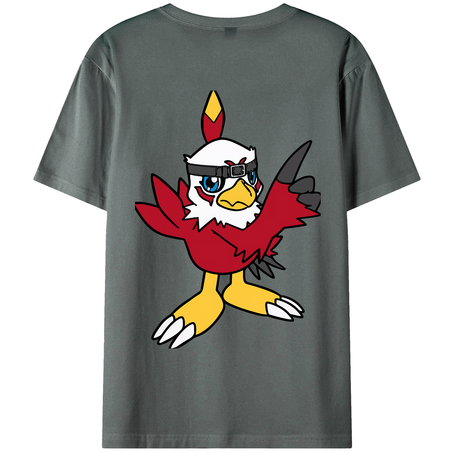 （画像用） Digimon デジタルモンスター/デジモン 綿100％ メンズ半袖Tシャツ（バックプリント） 通気性
